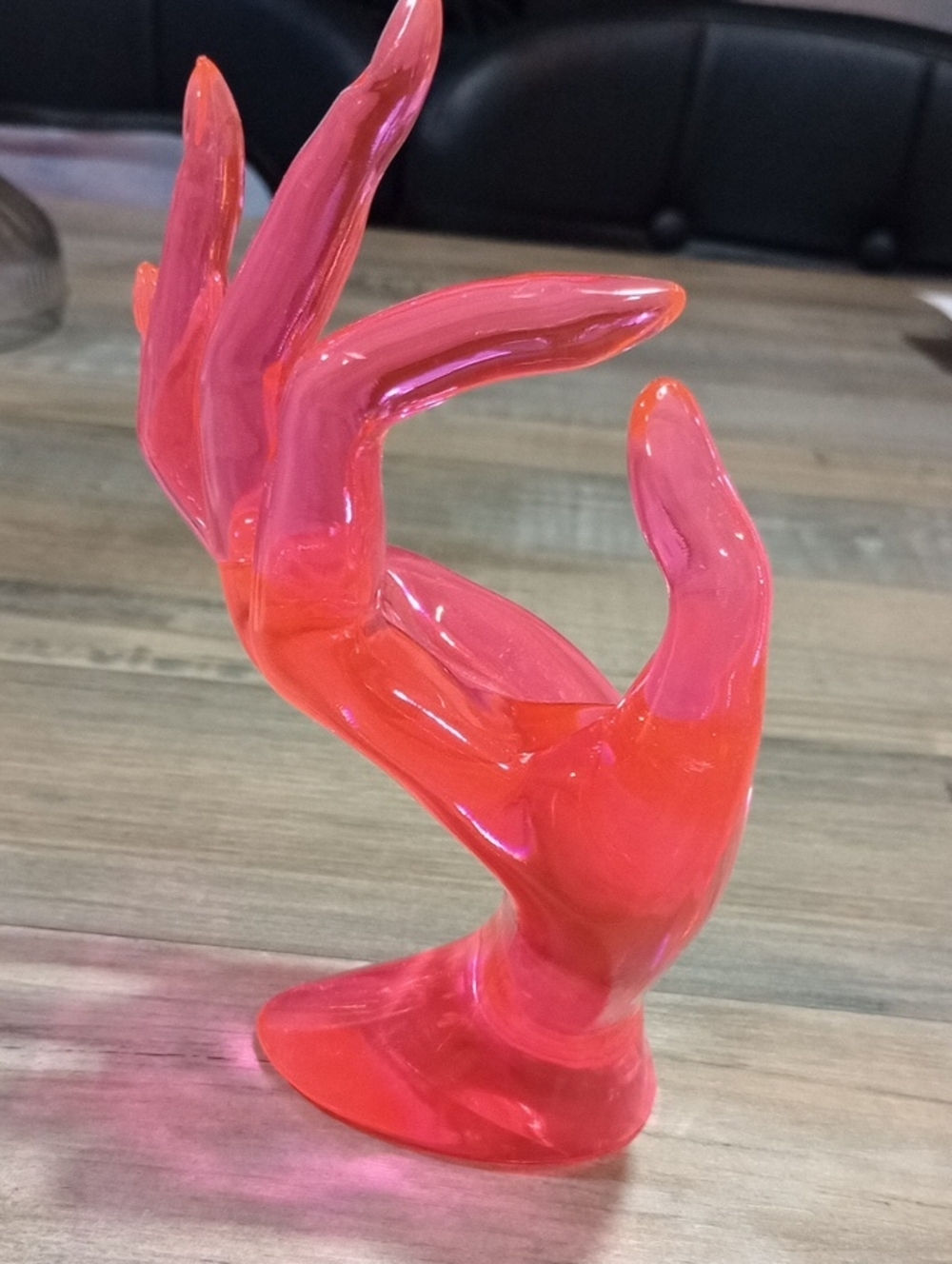 Decorative Pink Resin Hand Sculpture for Jewelry Display